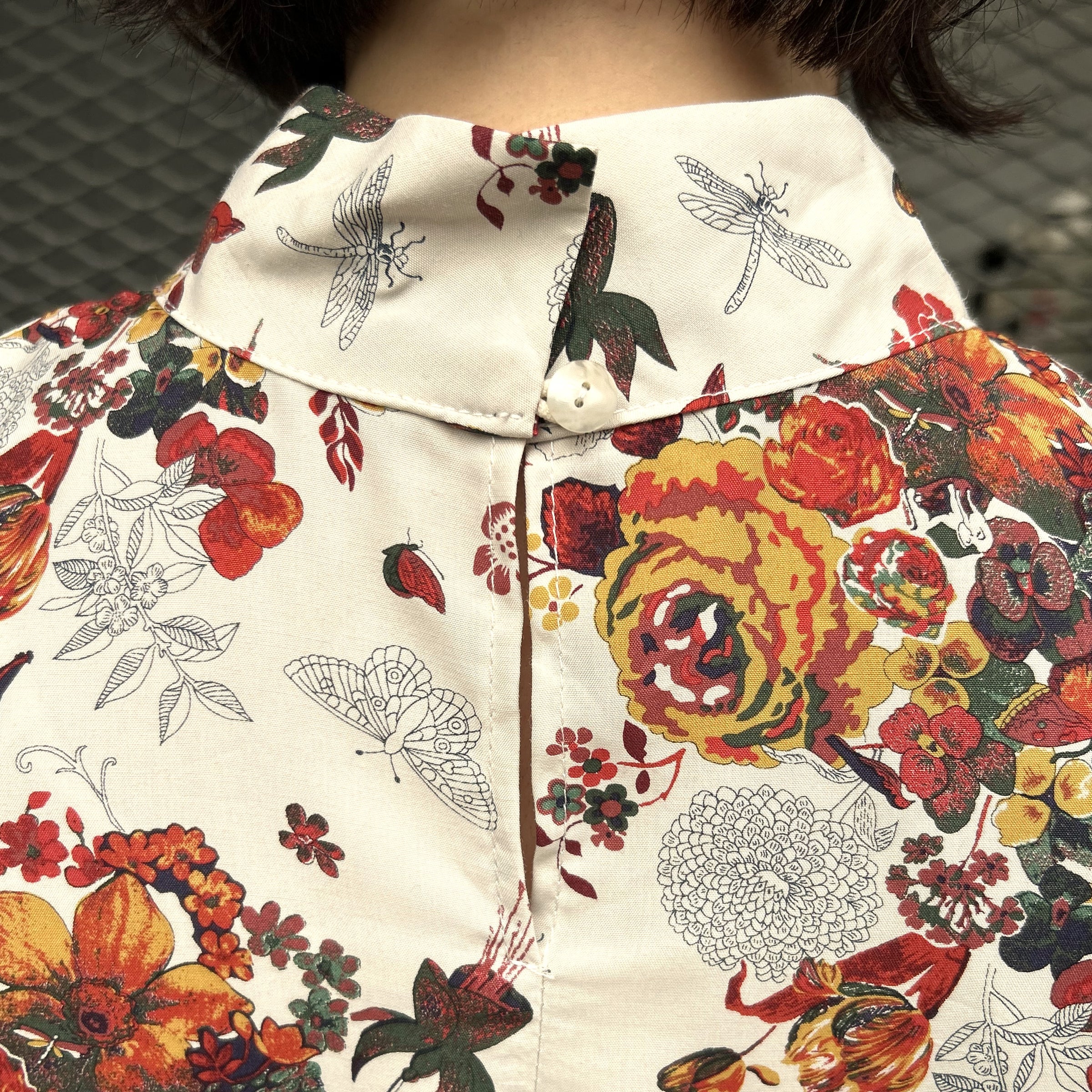 25ss シャワーパーティー LIBERTY バンドカラーチュニックブラウス 25ss シャワーパーティー LIBERTY バンドカラーチュニックブラウス